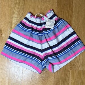 Lemlem High Waist Striped Shorts - Pink and Blue